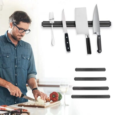 Magnetic Knife Holder Wall Mount Stand For Knives Black